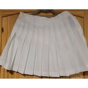 Prince Sportswear Pleated Tennis Skirt Size 14 White Vtg Side Buttons Pickleball